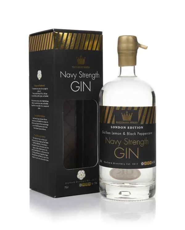 Sheffield Distillery Hallmark Navy Strength Sicilian Lemon & Black Pepper - London Edition Gin | 700ML