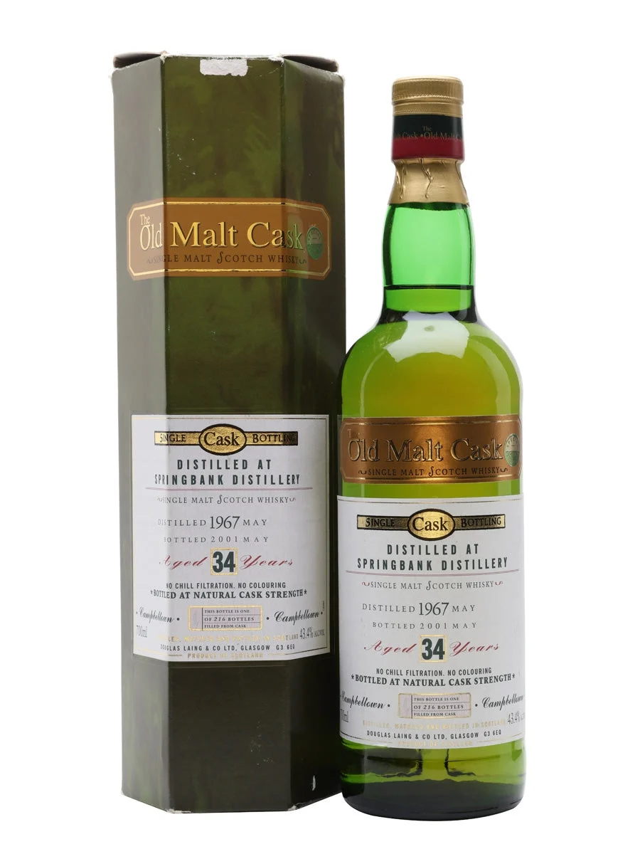 Springbank 1967 34 Year Old Old Malt Cask Campbeltown Single Malt Scotch Whisky | 700ML - Whiskey