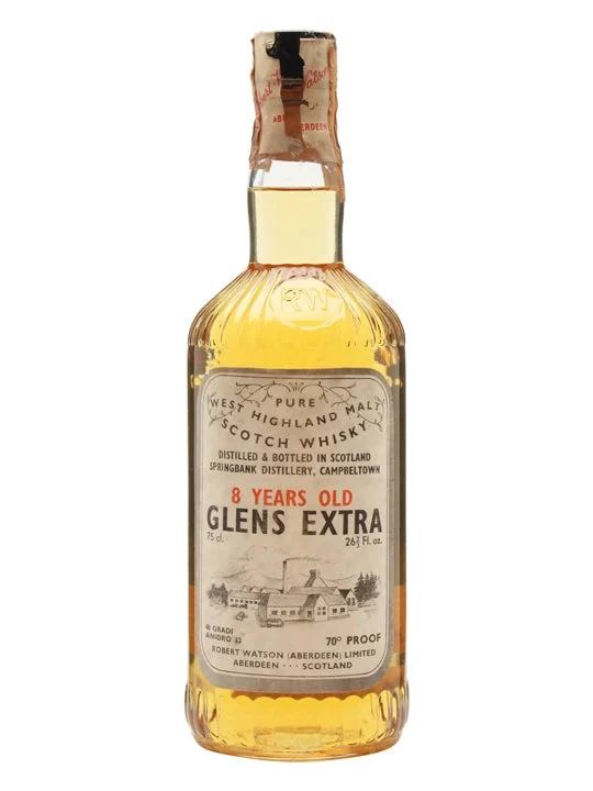 Glens Extra (Springbank) 8 Year Old Bot.1960s Campbeltown Single Malt Scotch Whisky - Whiskey