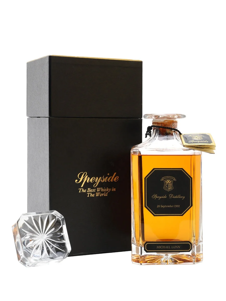 Speyside 1991Crystal Decanter Bottled for Michael Lunn Speyside Single Malt Scotch Whisky - Whiskey