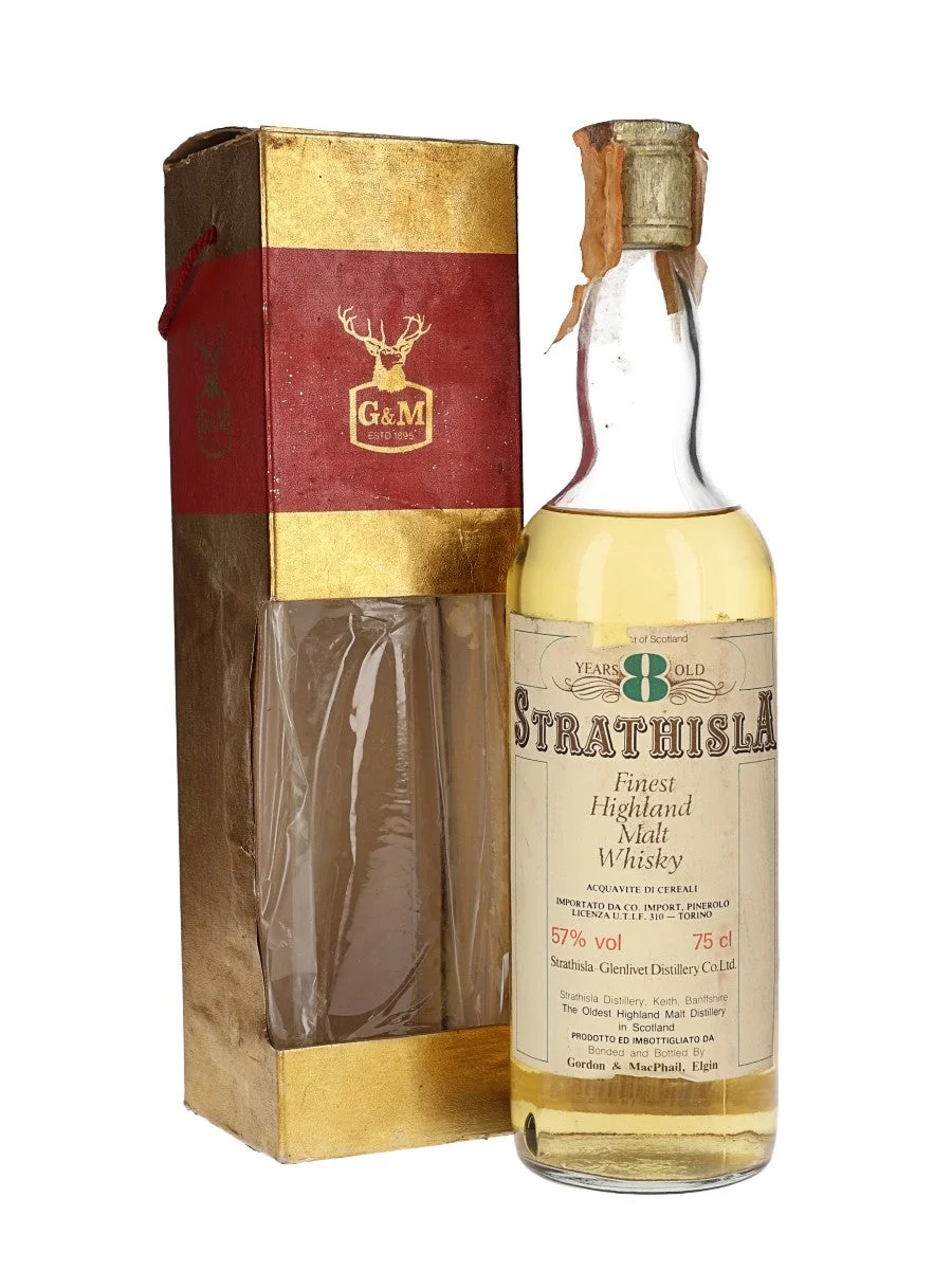 Strathisla 8 Year Old Bot.1980s Gordon & Macphail Speyside Single Malt Scotch Whisky - Whiskey