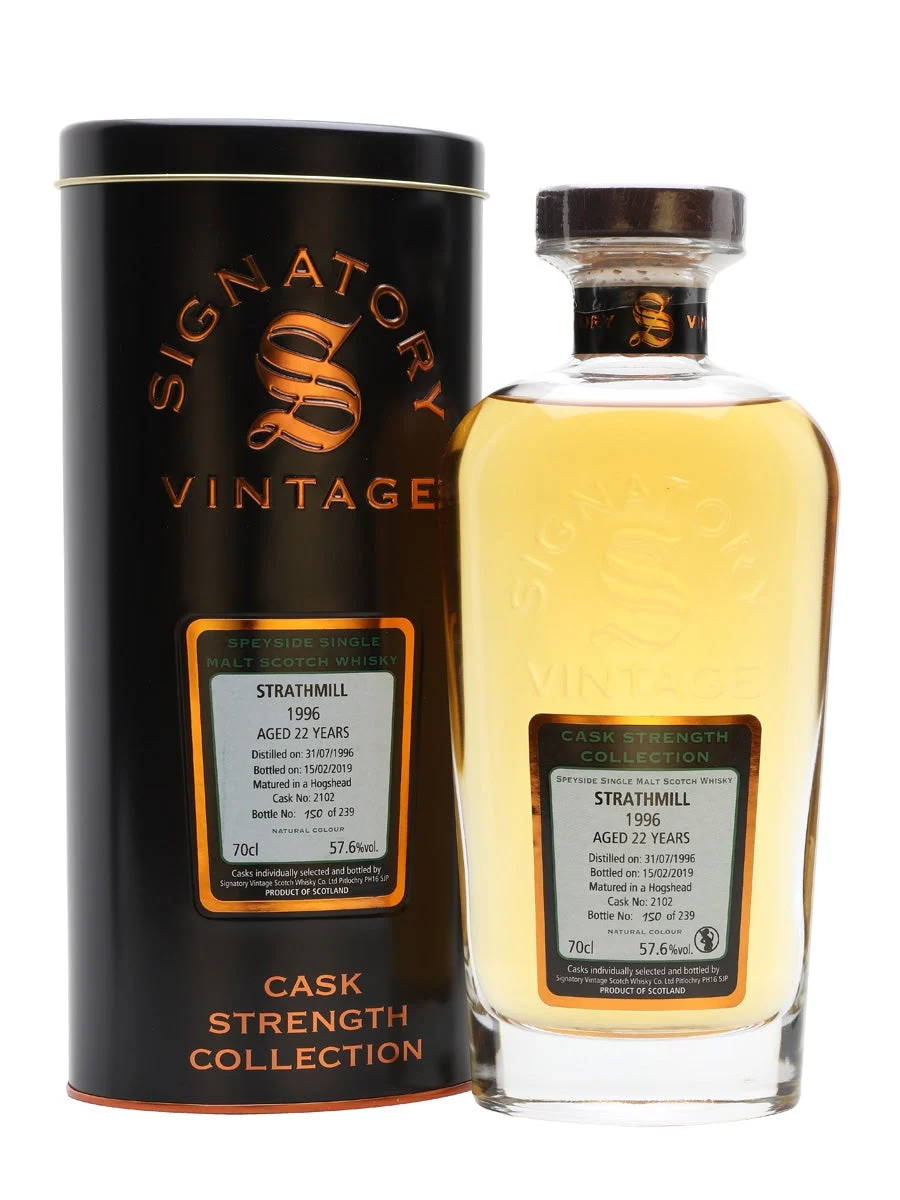 Strathmill 1996 22 Year Old Signatory Speyside Single Malt Scotch Whisky | 700ML - Whiskey