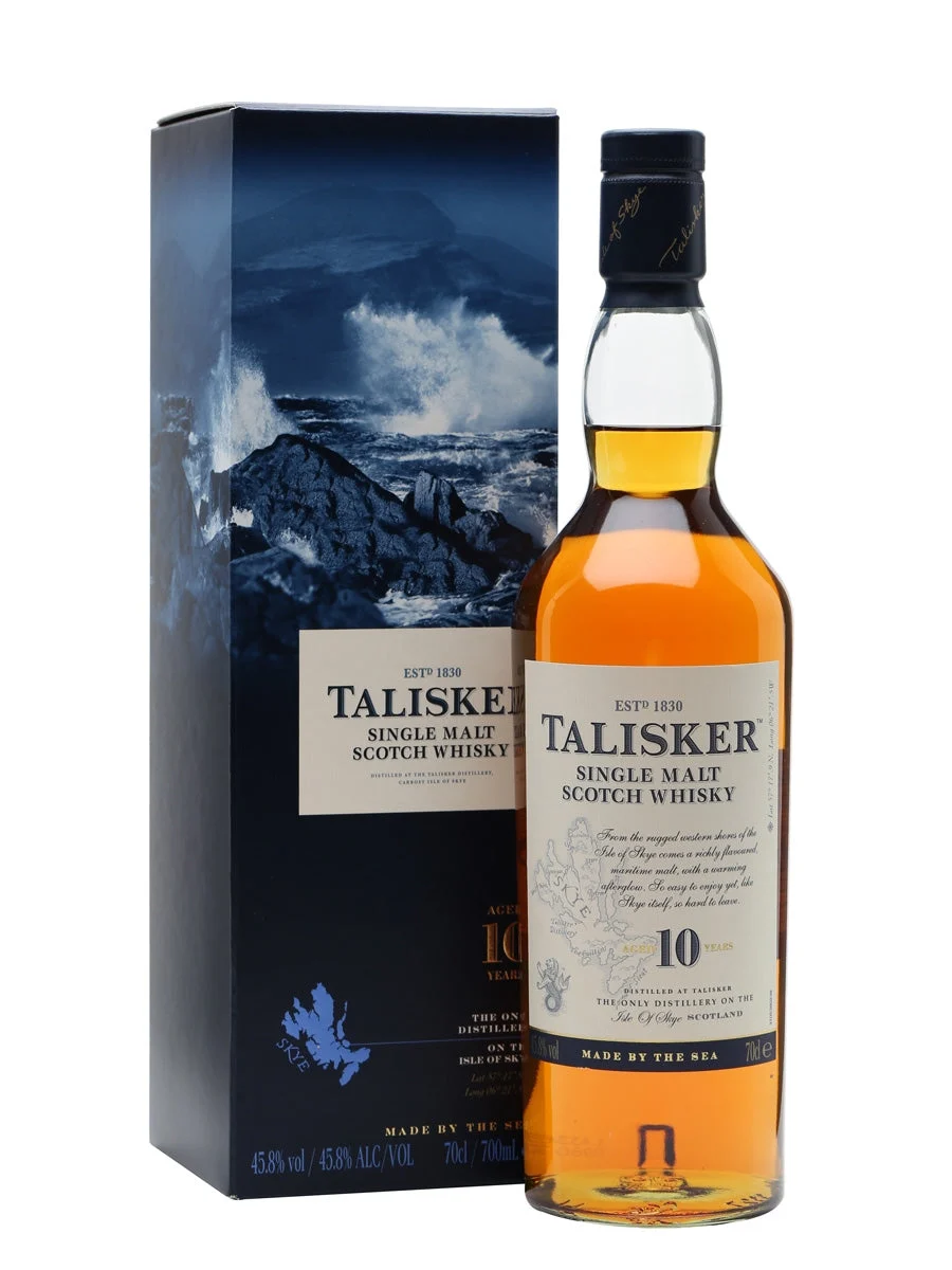 Whisky escocés de pura malta de isla Talisker de 10 años | 700ML