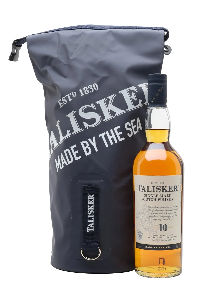 Talisker 10 Year Old Dry Bag Gift Set Island Single Malt Scotch Whisky | 700ML - Whiskey