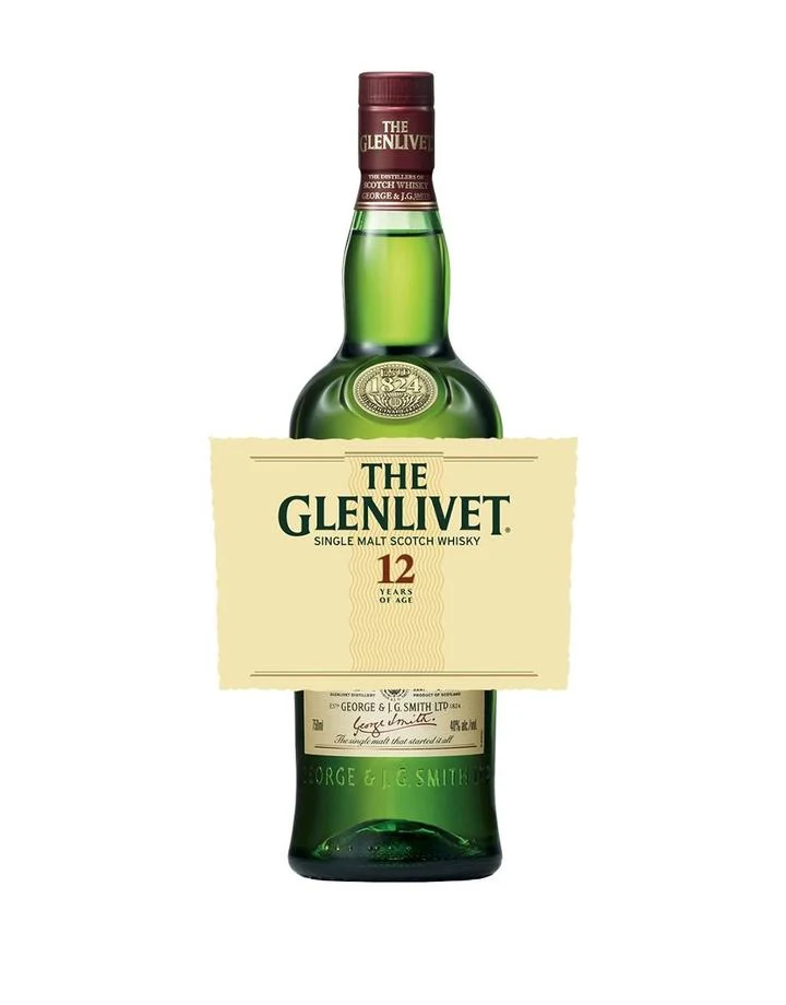 The Glenlivet 12 Year Old with Custom Label Scotch Whisky - Whiskey