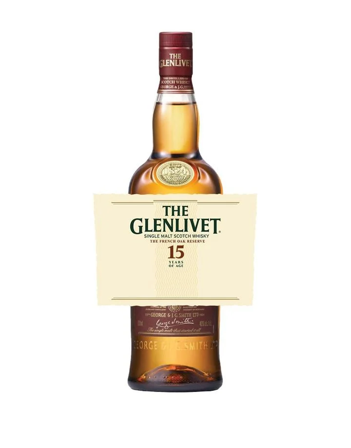 The Glenlivet 15 Year Old with Custom Label Scotch Whisky - Whiskey