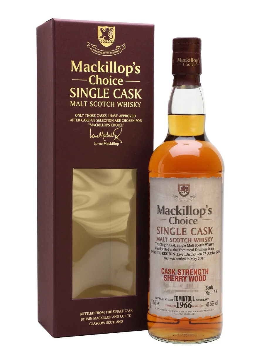 Tomintoul 1966Bot.2007 Sherry Cask MacKillop's Choice Speyside Single Malt Scotch Whisky | 700ML - Whiskey
