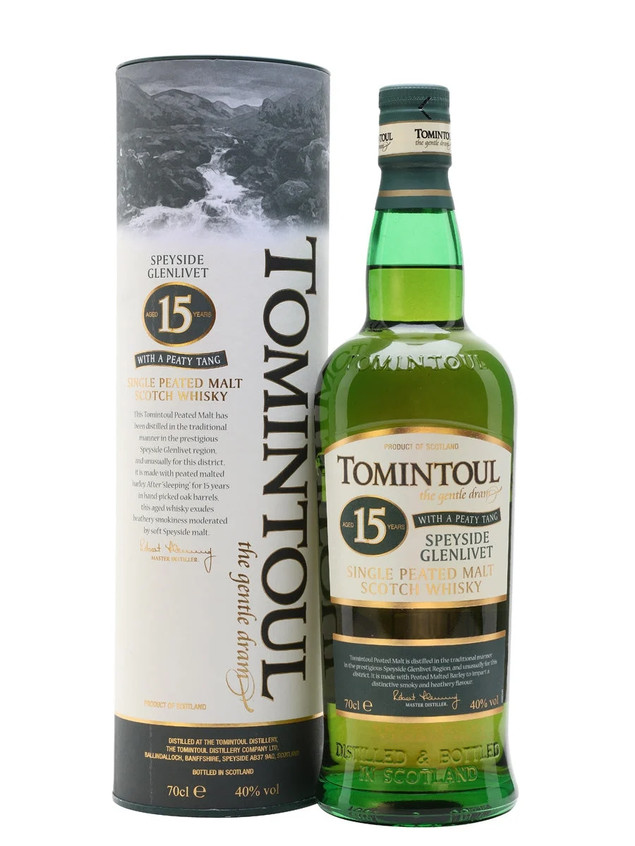 Tomintoul 15 Year Old Peaty Tang Speyside Single Malt Scotch Whisky | 700ML - Whiskey