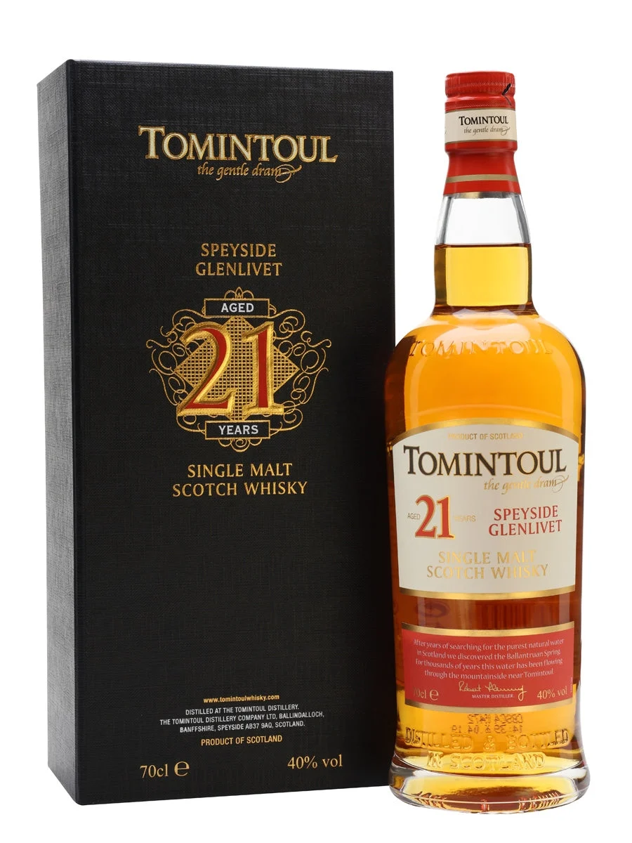 Tomintoul 21 años Whisky escocés de pura malta de Speyside | 700ML