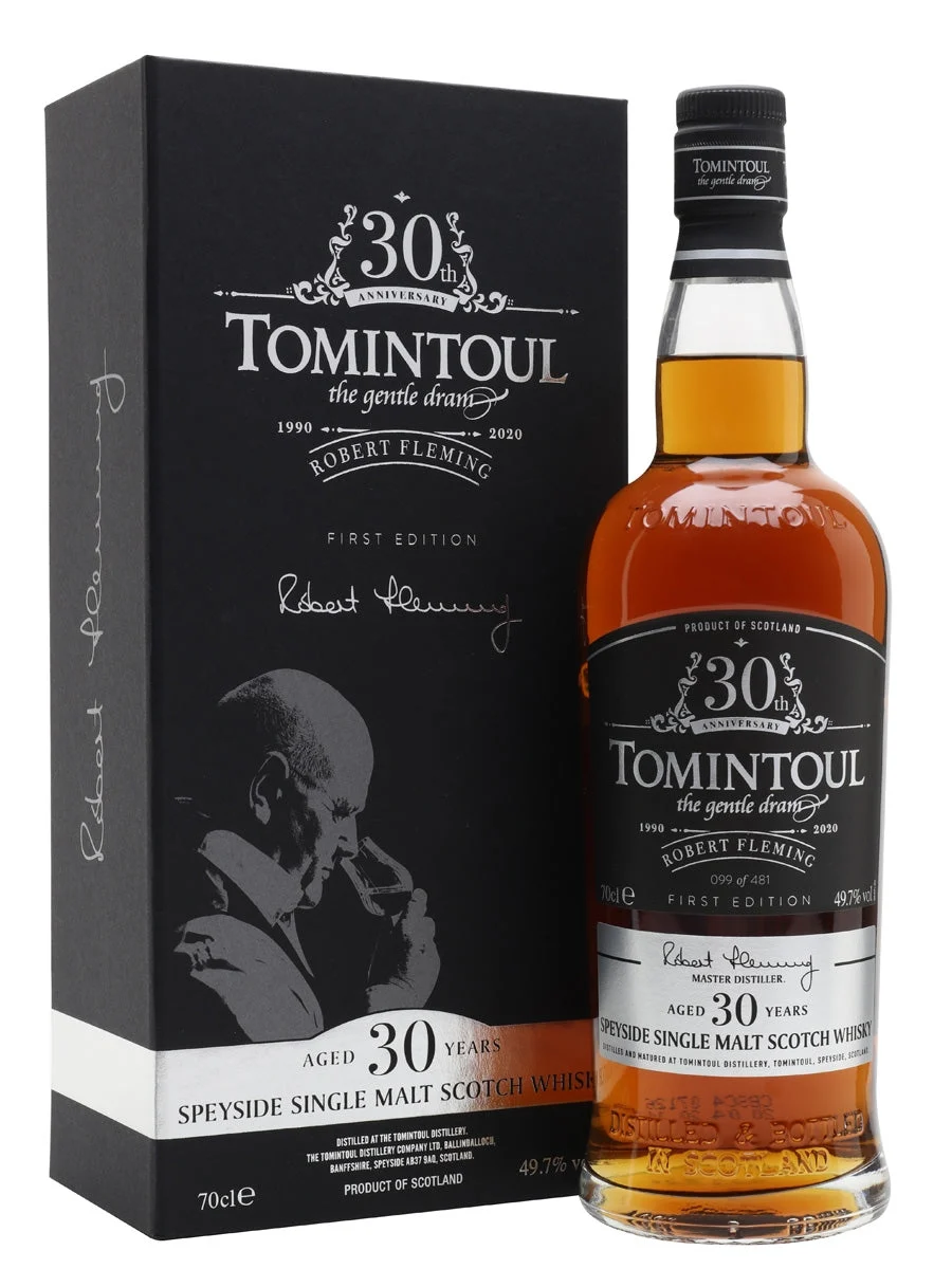 Tomintoul 30 años Robert Fleming 30.º aniversario 1.er lanzamiento Whisky escocés de malta única de Speyside | 700ML