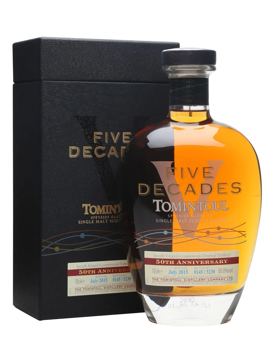 Tomintoul Five Decades Bot.2015 50 aniversario Speyside Whisky escocés de malta única | 700ML