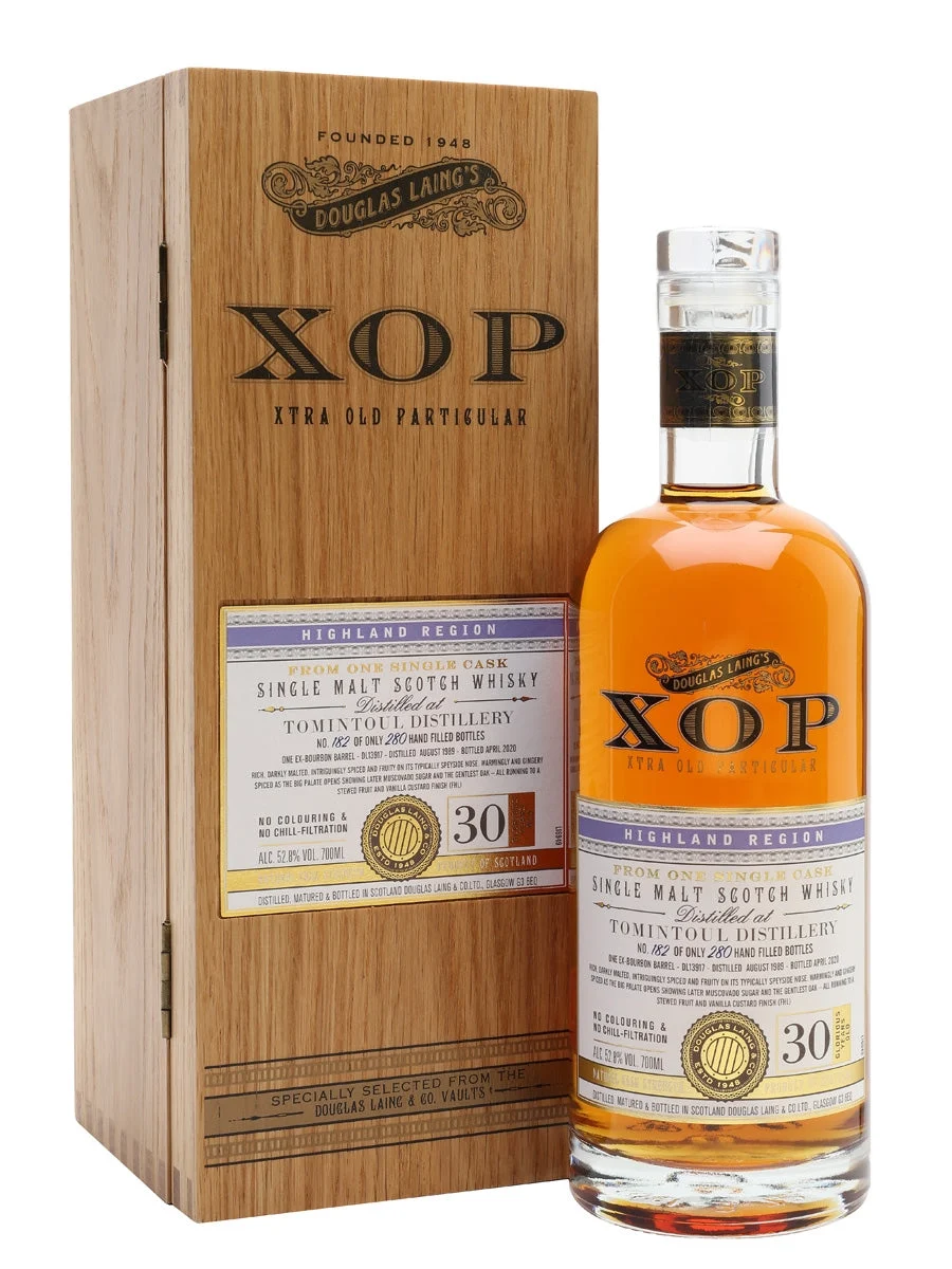 Tomintoul 1989 30 años Xtra Old Particular Speyside Whisky escocés de malta única | 700ML