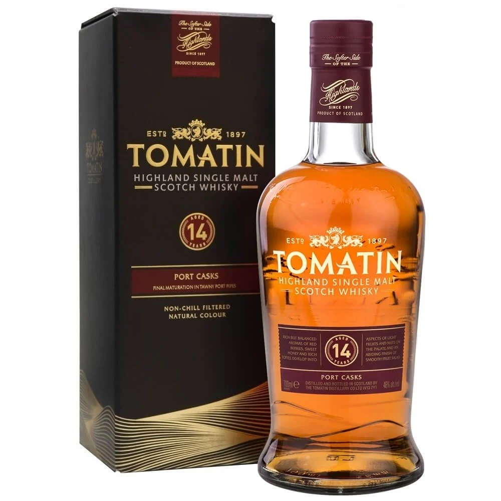 Tomatin 14 Year Old Port Wood Finish Single Malt Scotch Whisky - Whiskey