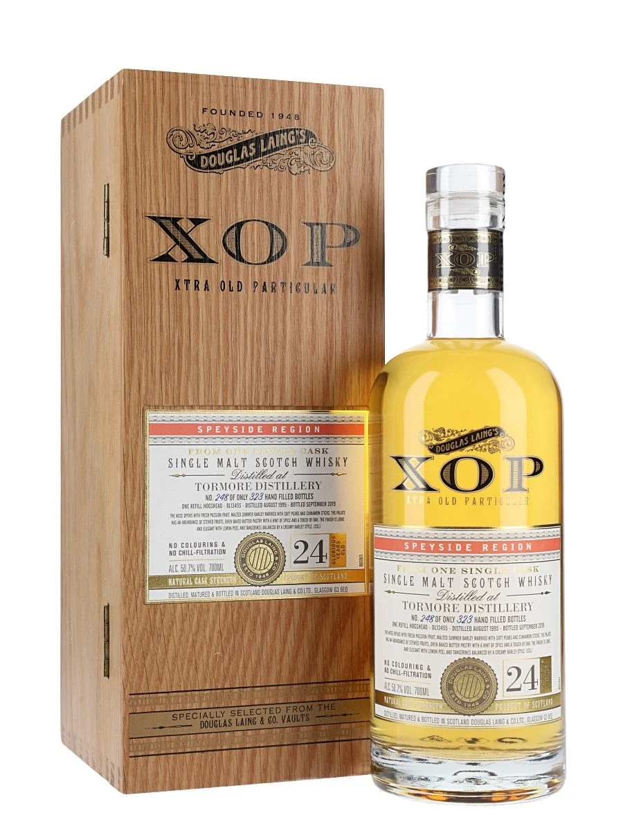 Tormore 1995 24 años Xtra Old Particular Speyside Whisky escocés de malta única | 700ML