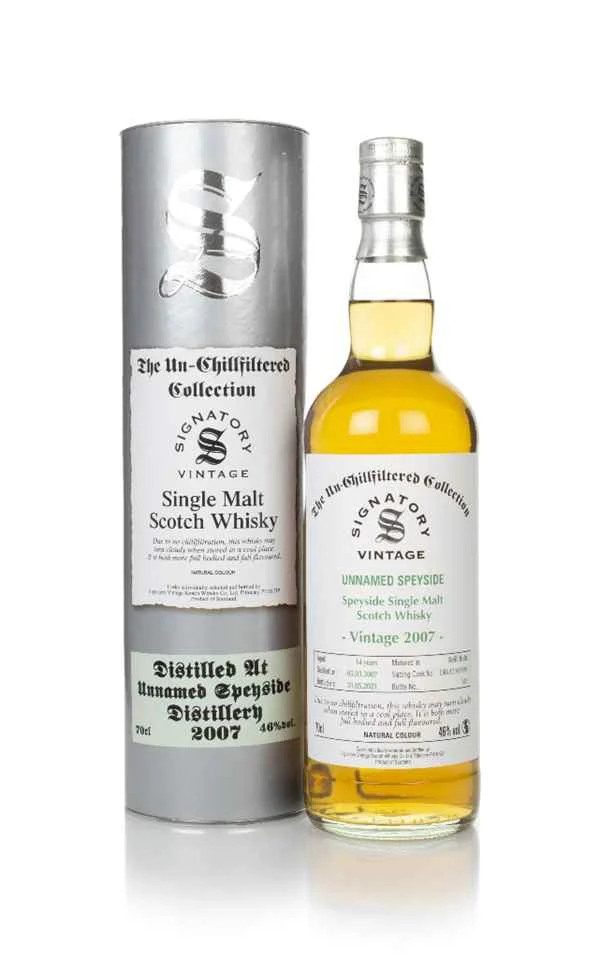 Unnamed Speyside 14 Year Old 2007 (cask DRU17/A190#9) - Un-Chillfiltered Collection (Signatory) Scotch Whisky | 700ML