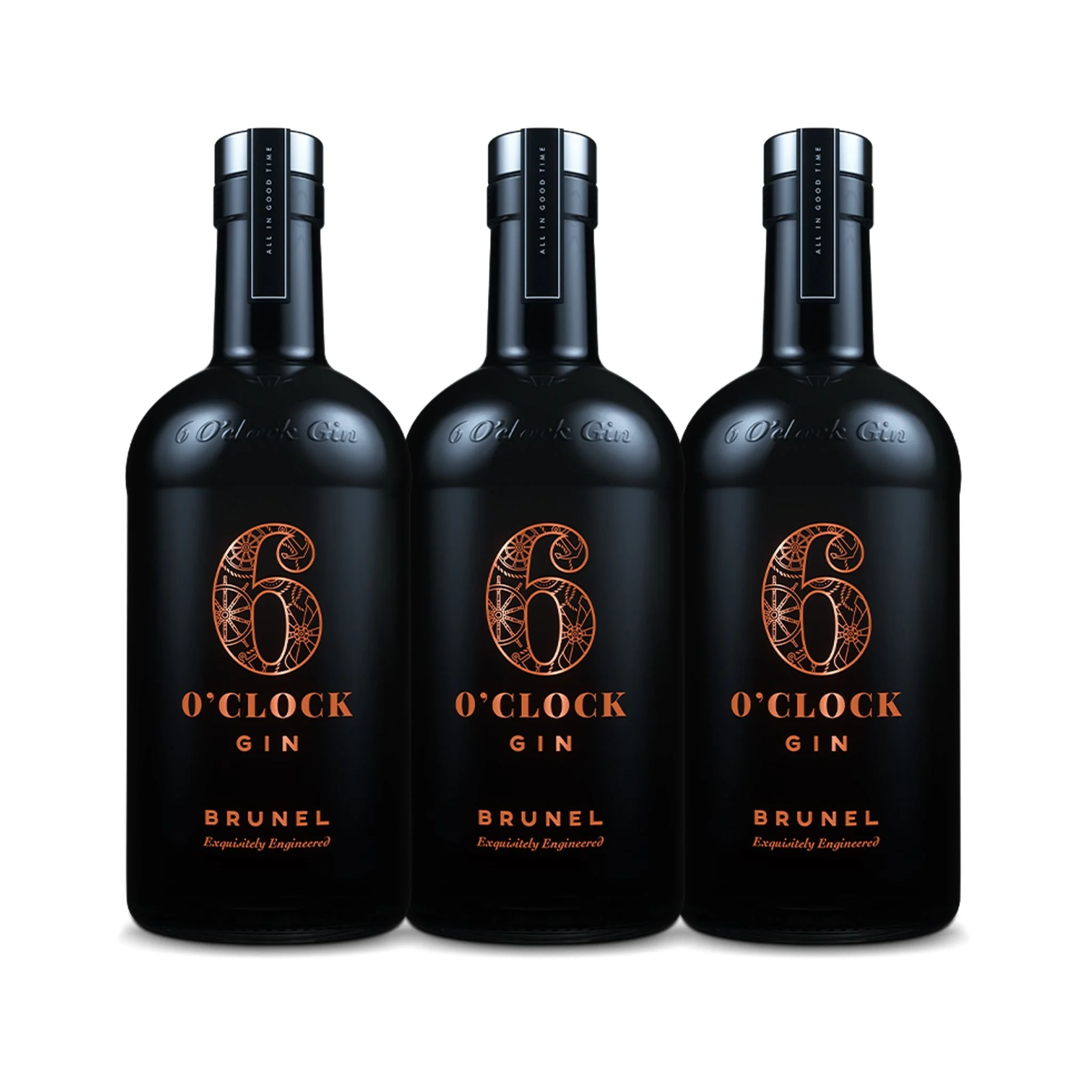 6 O'Clock Brunel Edition Gin (3) Bottle Bundle - Ginebra
