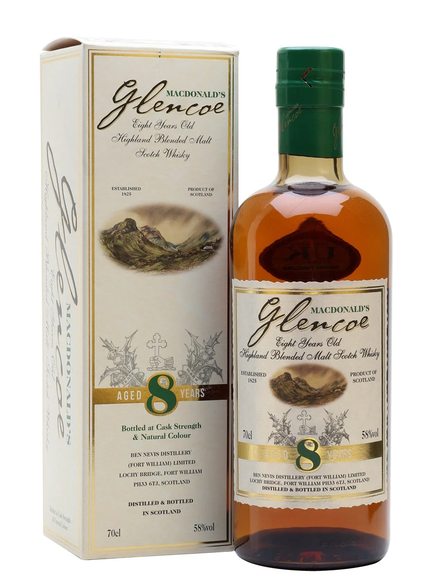 MacDonald's Glencoe 8 Year Old Cask Strength Finest Blended Scotch Whisky - Whiskey