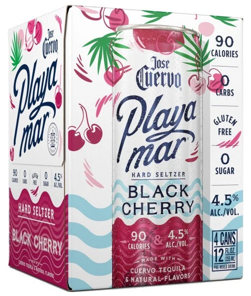 José Cuervo | Playamar Black Cherry Tequila Hard Seltzer (4) latas - Listo para beber